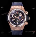 Swiss Grade 1 Hublot Big Bang Unico King 7750 Replica Watch Diamond Bezel Rose Gold